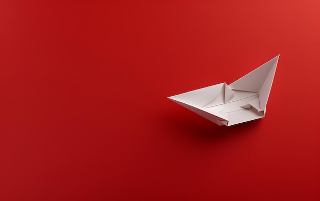 un barco de papel es hecho por un avión de papel