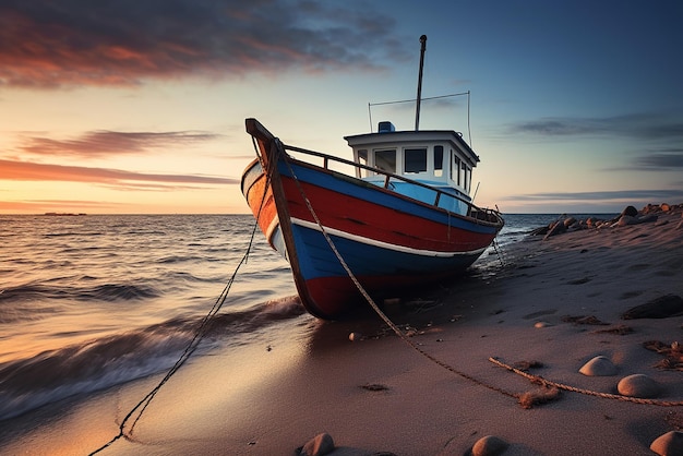 Un barco pesquero en la costa del Mar Báltico