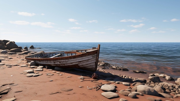 barco en la playa