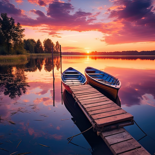 Barco en una puesta de sol