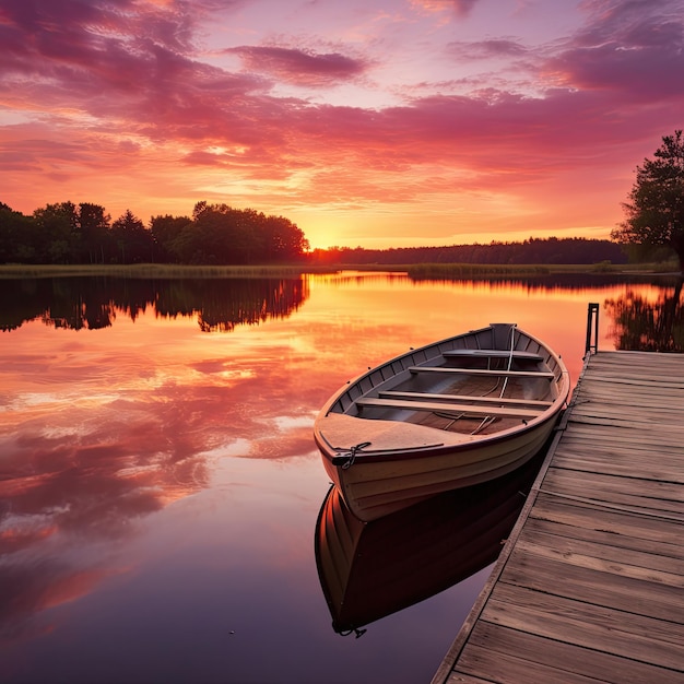 Barco en una puesta de sol