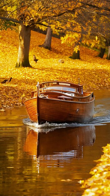 Foto un barco que está flotando en el agua