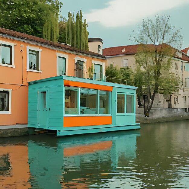 Foto un barco que tiene la palabra café en él