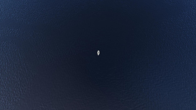 Un barco solitario en medio del océano 3D Render