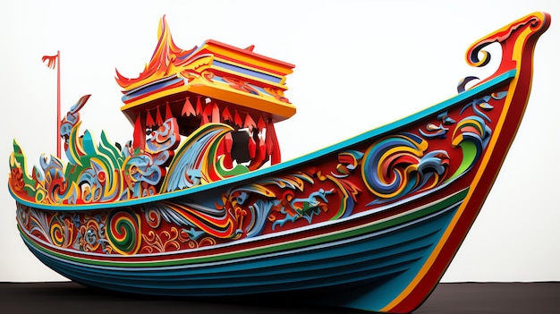 Foto el barco tradicional tailandés en la playa genera ia