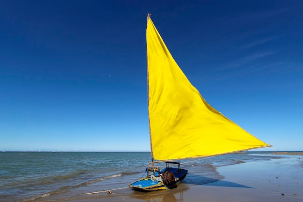 Barco de vela en Porto Seguro Bahia noreste de Brasil playa Coroa Vermelha