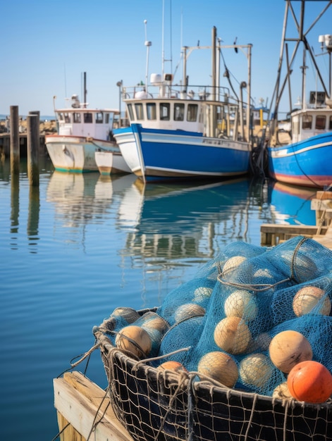 Foto barcos de pesca nas docas