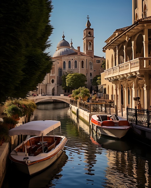 Barcos y edificios cerca del viejo canal