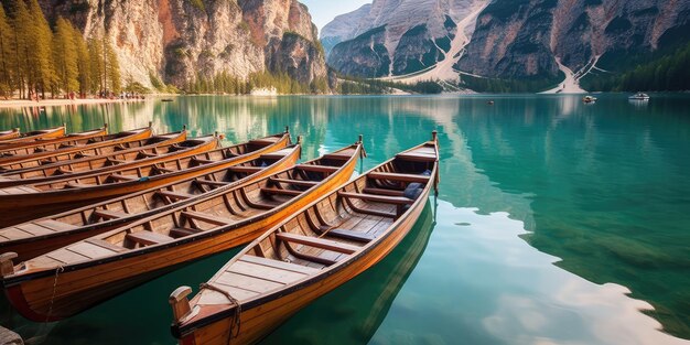 Barcos en el lago Braies