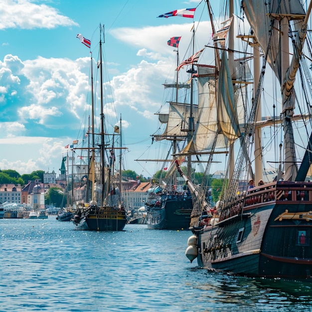 Foto los barcos náuticos en el festival marítimo de tallin