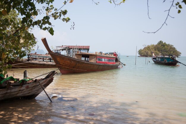 Barcos turísticos na praia