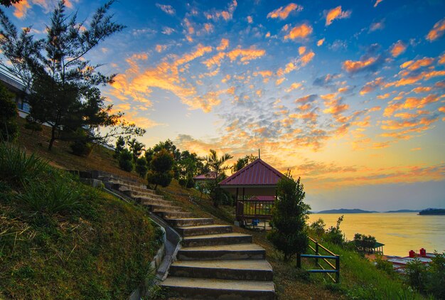 Barelang-Brücke bei Sonnenaufgang auf der Insel Batam