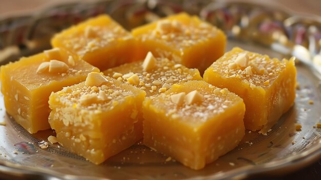 Foto barfi rolos de laranja barfi doces ou mithai ia gerativa