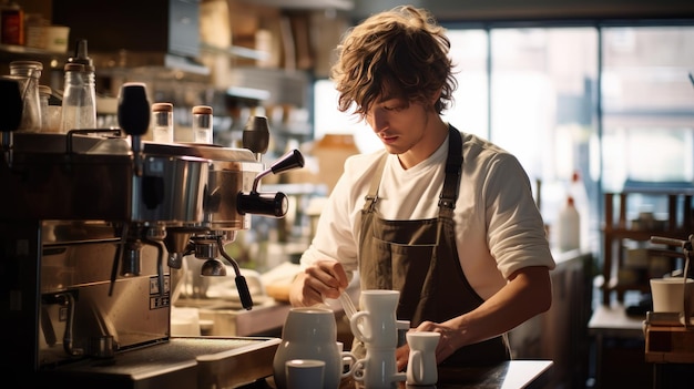 Barista fazendo café Imagem gerada por IA