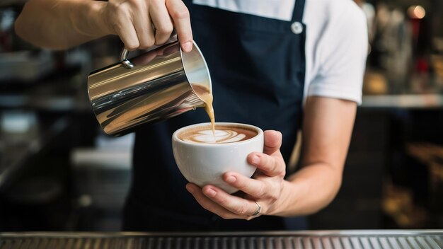 Barista haciendo capuchino