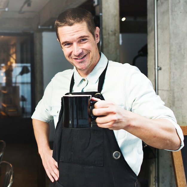 Barista-Kaffee-Dampf-Café-Schutzblech-Getränk-Geschäfts-Konzept