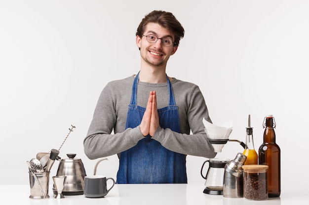 Barista, trabalhador de café e barman conceito.