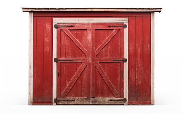 Barnyard Beauty-Tür mit roter Farbe auf weißem Hintergrund
