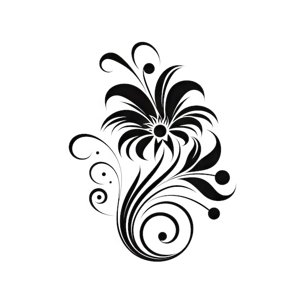 Barock-Rahmen Ornament Blumenrand Barock-Dekoration Element Zwillings-Ikonen Filigran Blüte