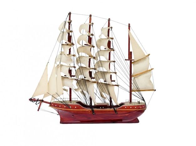 Barque navio presente ofício modelo de madeira