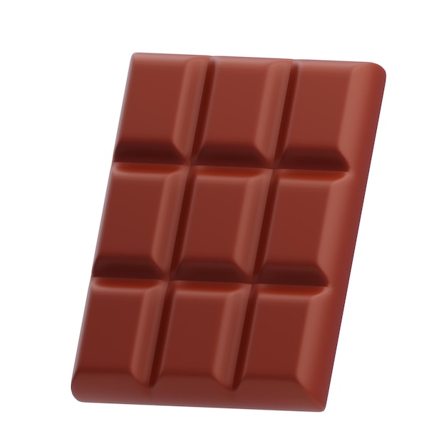 Barra de chocolate 3D con segmentos cuadrados