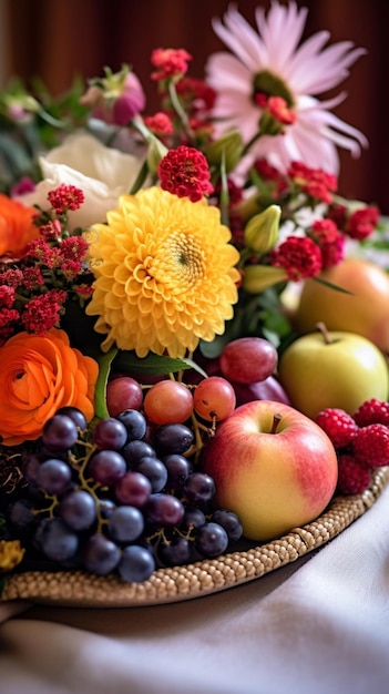 Foto barra de chocolate fruta fresca en sobre en mesa de banquete en lugar de evento de negocios o boda ia generativa