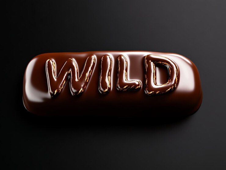 Foto una barra de chocolate con la palabra wild escrita en ella