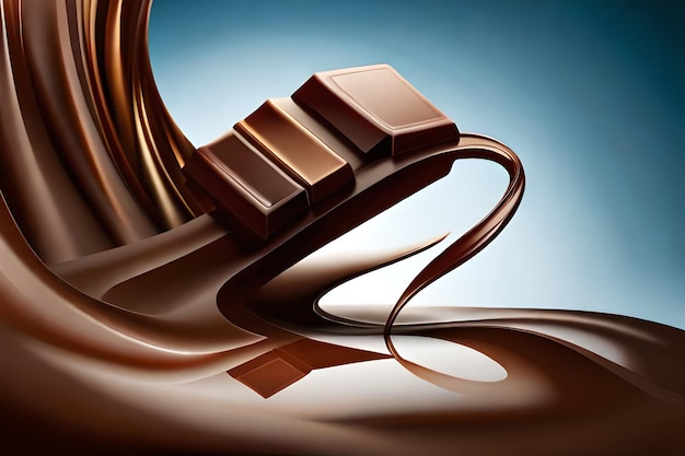 Una barra de chocolate con un toque de chocolate