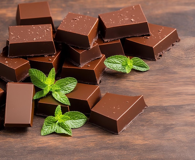 barra de chocolate com menta doce doce comida isolada sobremesa marrom