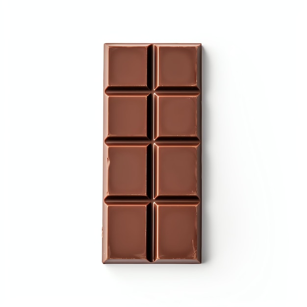 barra de chocolate em fundo branco simples