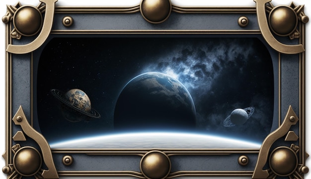 Una barra espaciadora con planetas y una barra espaciadora.