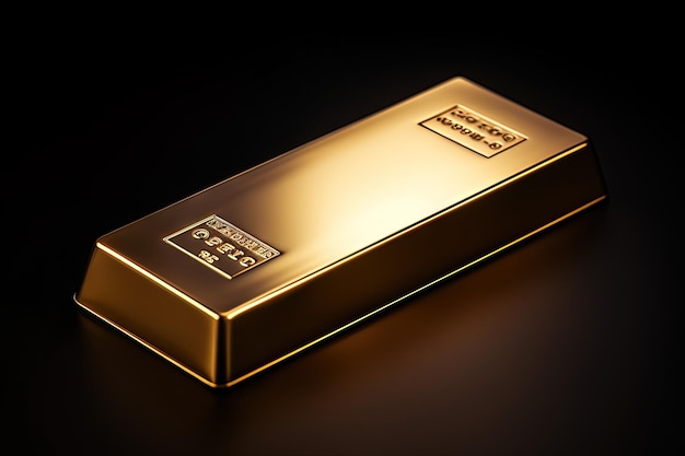 Barra de lingotes de oro suizo que simboliza los negocios y las finanzas mostrados sobre un fondo oscuro