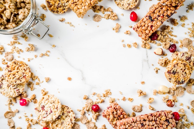 Barra de muesli de granola de cereales