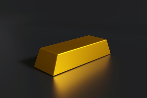 barra de oro en diseño de renderizado 3d.