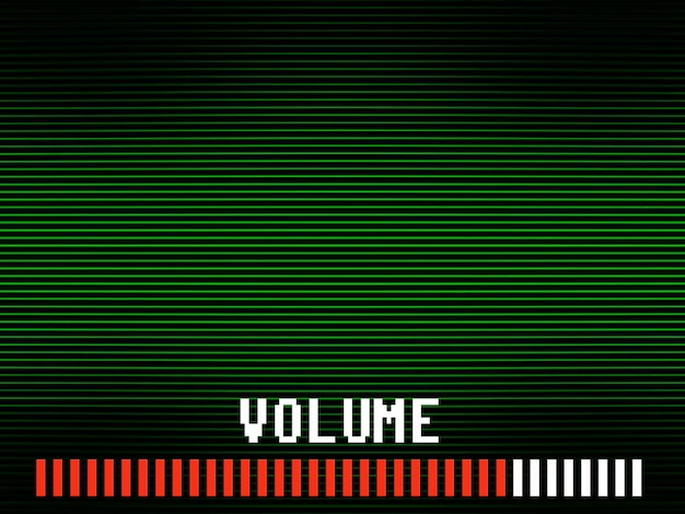 Barra de volumen roja sobre fondo de textura de tv