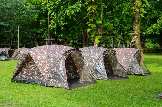 Barraca, acampamento, em, um, campground, em, parque nacional tailandia