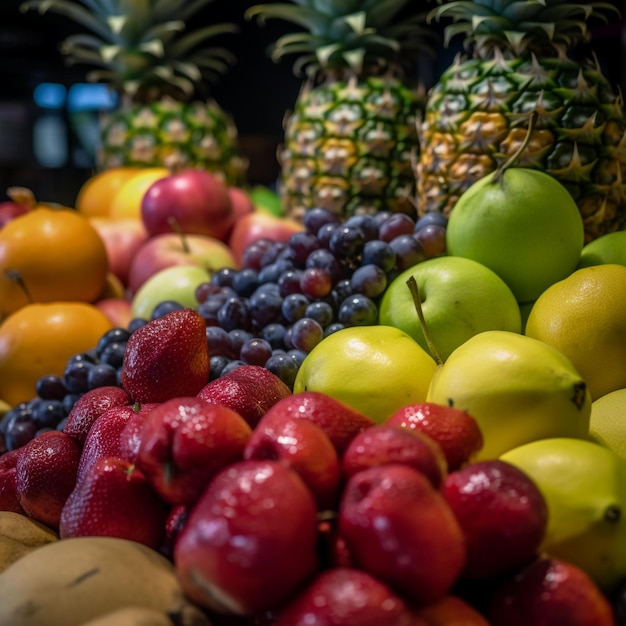 Barraca de frutas coloridas