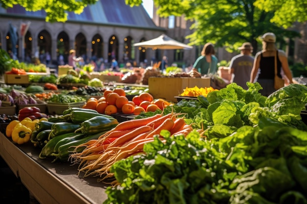 barracas de vegetais na rua