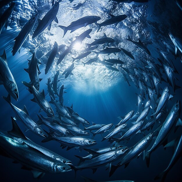 Foto las barracudas crean patrones para la protección