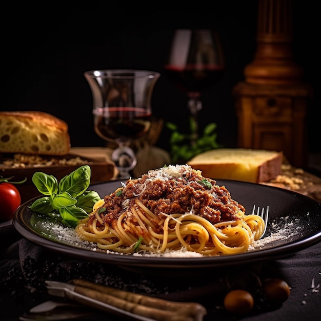 Barras de espaguete salgadas Um delicioso prato de almoço com tomate e molho