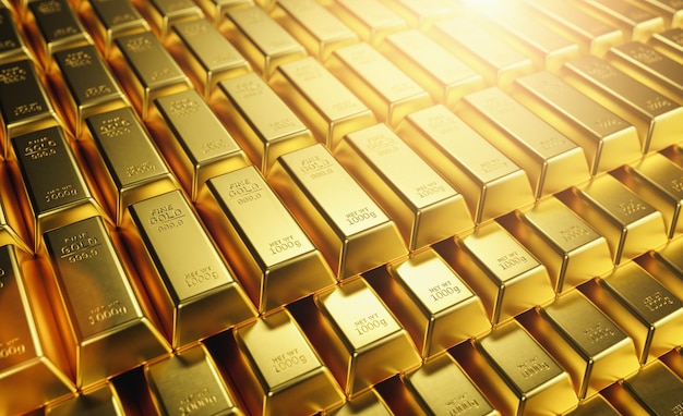 Barras de ouro 1000 gramas. Conceito de riqueza e reserva