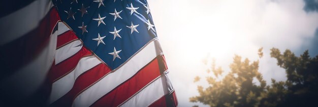 Barras y estrellas para el Día de los Caídos y el Día de la Independencia IA generativa