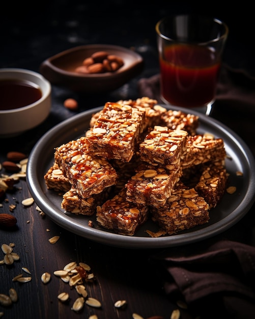 Foto barras de granola de pan de quinoa con nuez