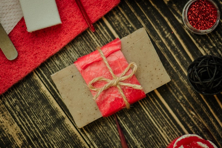 Foto barras de jabón de spa hechas a mano productos de belleza natural fabricación de jabón orgánico jabón artesanal sobre superficie blanca
