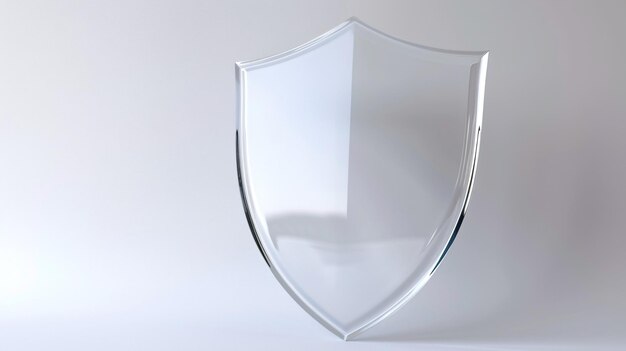 Barrera de vidrio transparente sobre un fondo en blanco con espacio para el texto