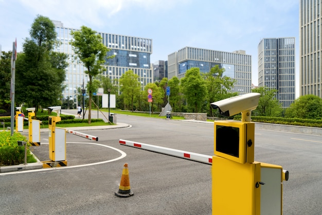 Barriere auf dem Parkplatz