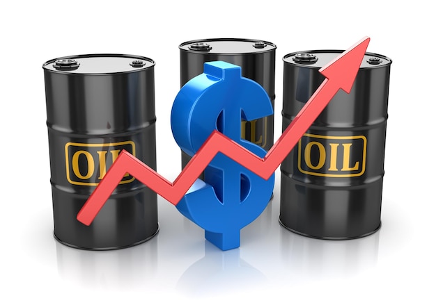 Barril de petróleo e cifrão