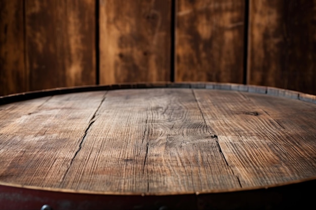barril y mesa de madera antigua