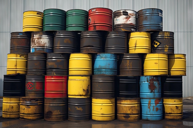 barriles que contienen aceite