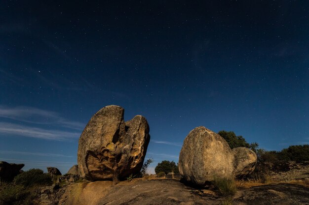 Barruecos Natural Area, Extremadura, Spanien bei Nacht